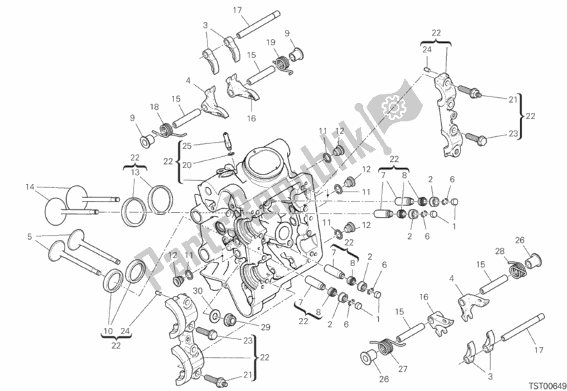 Wszystkie części do G? Owica Pozioma Ducati Diavel 1260 S USA 2019